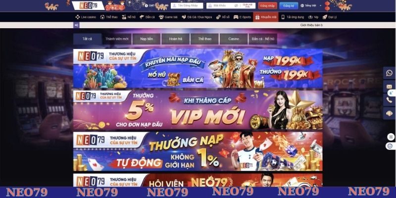 Cập nhật siêu khuyến mãi chỉ có tại NEO79